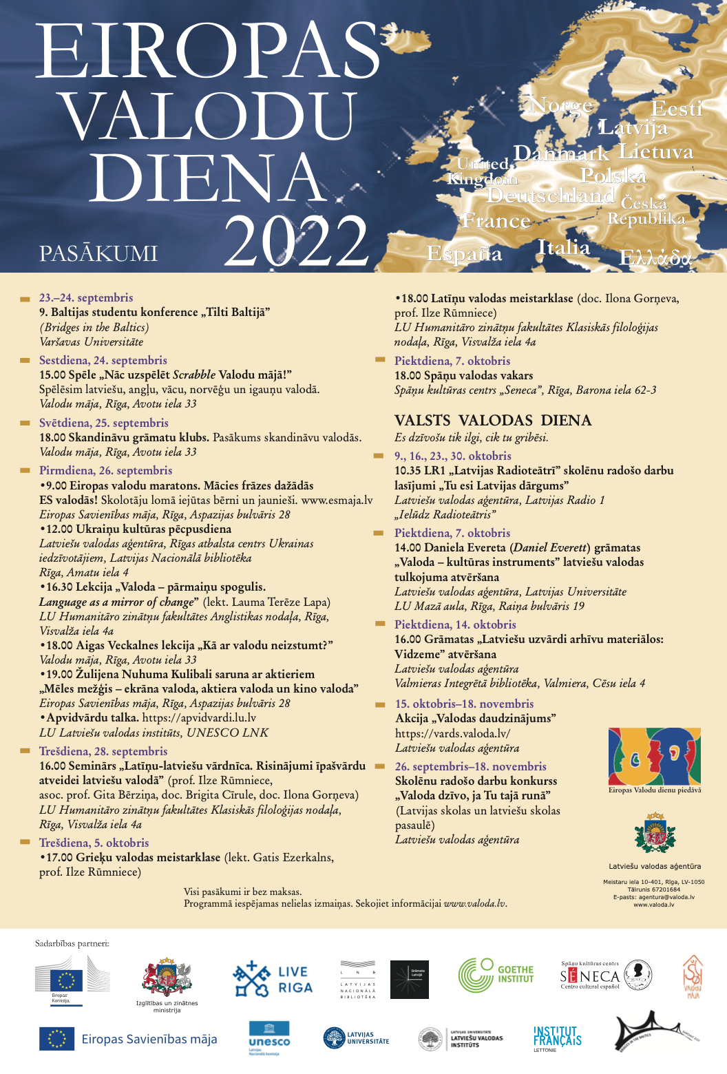 Eiropas Valodu diena 2022 - pasākumi